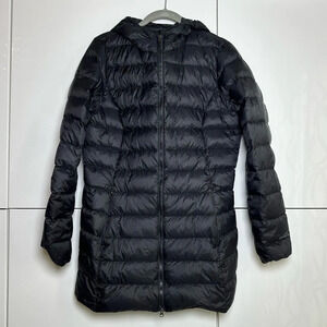 Eddie Bauer Puffer Jacket Women's CirrusLite Down Parka Coat Hood Black Small
